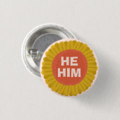ER/IHM Pronouns Sonnenblume Daisy Pride Button (Vorne & Hinten)