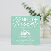 Er ist Aquamarine Ostereinladung. Einladung (Stehend Vorderseite)
