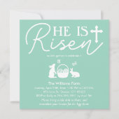 Er ist Aquamarine Ostereinladung. Einladung (Vorderseite)