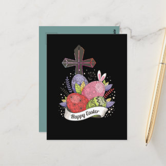 Er ist auf Postkarte aufgezogen