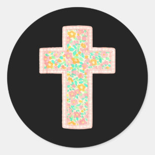 Er ist auferstanden Blume frohen Ostertag Jesus Ch Runder Aufkleber