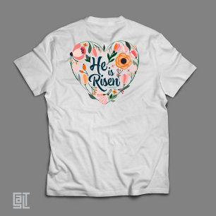 Er ist auferstanden Boho christliches Herz-Motiv I T-Shirt