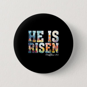 Er ist auferstanden Boho Ostern christlich Jesus Button