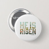 Er ist auferstanden Boho Ostern Christlich Jesus Button (Vorne & Hinten)