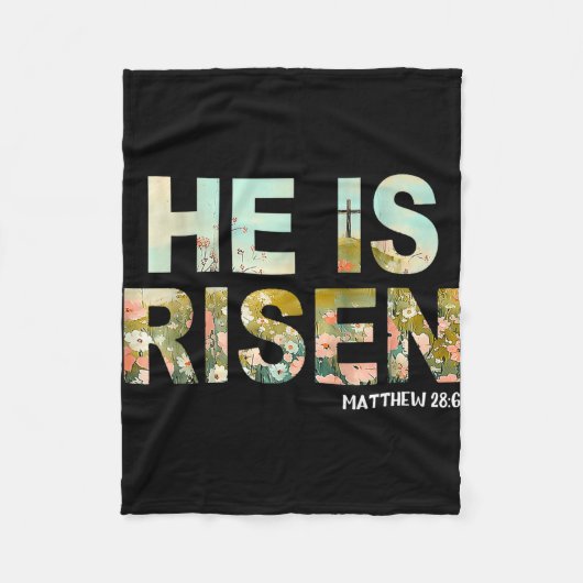 Er ist auferstanden Boho Ostern christlich Jesus Fleecedecke (Vorderseite)