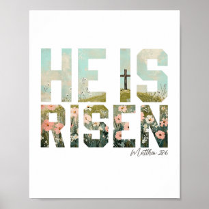 Er ist auferstanden Boho Ostern Christlich Jesus Poster
