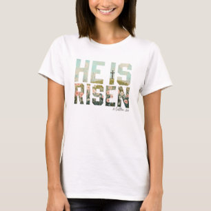 Er ist auferstanden Boho Ostern Christlich Jesus T-Shirt