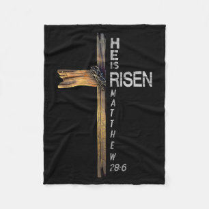 Er ist auferstanden Christliches Kreuz Jesus Bibel Fleecedecke