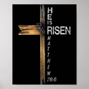 Er ist auferstanden Christliches Kreuz Jesus Bibel Poster