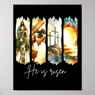 Er ist auferstanden Christliches Kreuz Jesus Bibel Poster