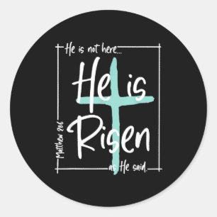 Er ist auferstanden Christliches Kreuz Jesus Bibel Runder Aufkleber