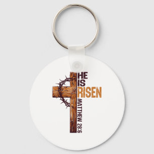 Er ist auferstanden Christliches Kreuz Jesus Bibel Schlüsselanhänger