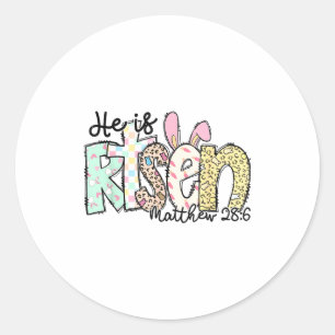 Er ist auferstanden Christliches Kreuz Jesus Oster Runder Aufkleber