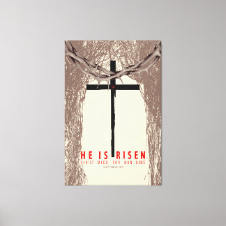 Er ist auferstanden Christus starb für unsere Sünd Leinwanddruck