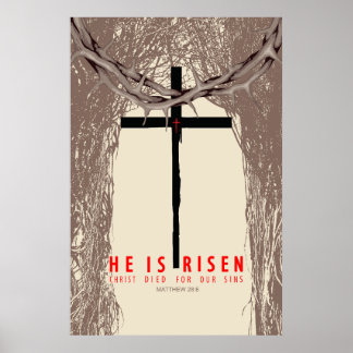 Er ist auferstanden Christus starb für unsere Sünd Poster