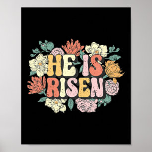 Er Ist Auferstanden Floral Christliches Frohes Ost Poster