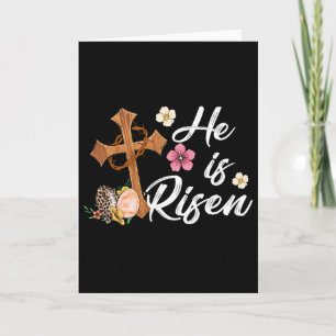 Er ist auferstanden Florales Kreuz Christliches Vi Karte