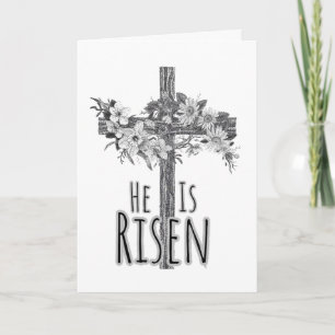 Er ist auferstanden Florales Kreuz Karte