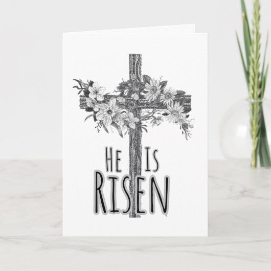 Er ist auferstanden Florales Kreuz Karte (Vorderseite)