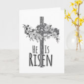 Er ist auferstanden Florales Kreuz Karte (Gelbe Blume)