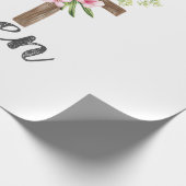Er ist auferstanden Florales Kreuz Vintage Frohe O Geschenkpapier (Ecke)