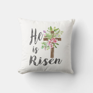 Er ist auferstanden Florales Kreuz Vintage Frohe O Kissen