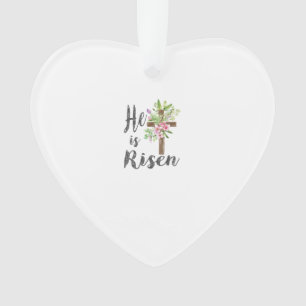 Er ist auferstanden Florales Kreuz Vintage Frohe O Ornament