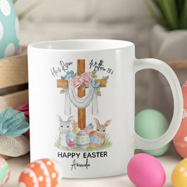 Er ist auferstanden Frohe Ostern Geschenk mit Kreu Kaffeetasse