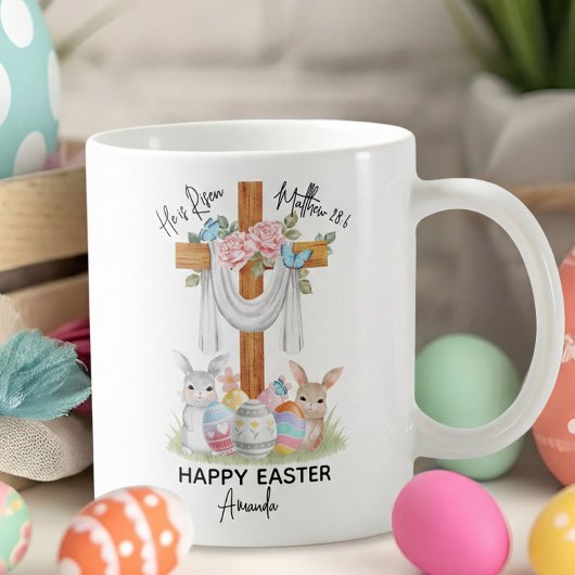 Er ist auferstanden Frohe Ostern Geschenk mit Kreu Kaffeetasse