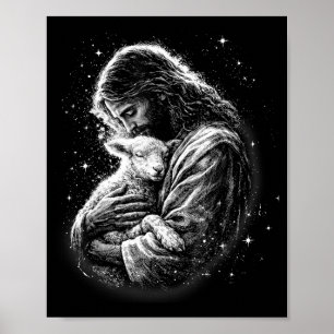 Er ist auferstanden Frohen Ostertag Jesus Schafe C Poster