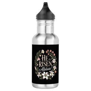 Er ist auferstanden Halleluja Floral christliches  Edelstahlflasche