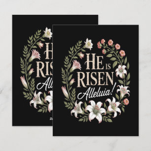 Er ist auferstanden Halleluja Floral christliches Feiertagskarte