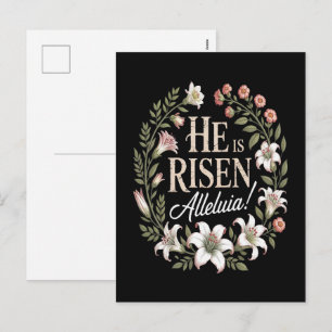 Er ist auferstanden Halleluja Floral christliches  Feiertagspostkarte