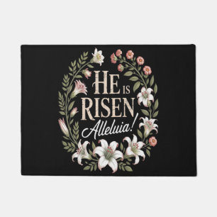Er ist auferstanden Halleluja Floral christliches  Fußmatte