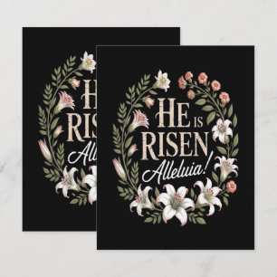 Er ist auferstanden Halleluja Floral Ostern Christ Dankeskarte