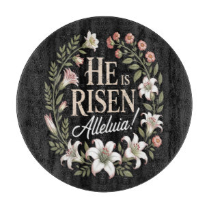 Er ist auferstanden Halleluja Floral Ostern Christ Schneidebrett