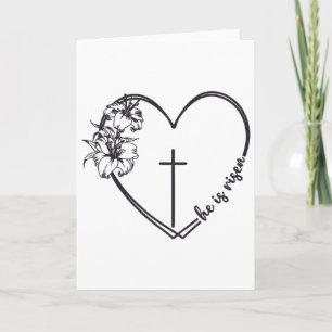 Er Ist Auferstanden Herz Blumen Kreuz Bibel Christ Karte