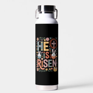 Er ist auferstanden Jesus Blumen Süßer Osterhase K Trinkflasche