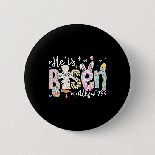 Er ist auferstanden Jesus Christlich Frohe Ostern Button (Vorderseite)