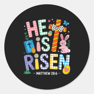Er ist auferstanden Jesus Christlich Frohe Ostern Runder Aufkleber