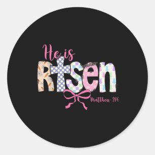 Er ist auferstanden Jesus Christlich Frohe Ostern  Runder Aufkleber