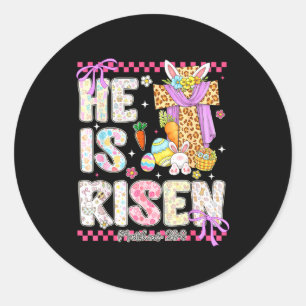 Er ist auferstanden Jesus christlich frohe Ostern  Runder Aufkleber