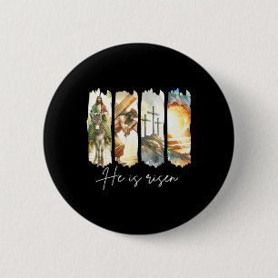 Er ist auferstanden Jesus Christlich glückliche Os Button