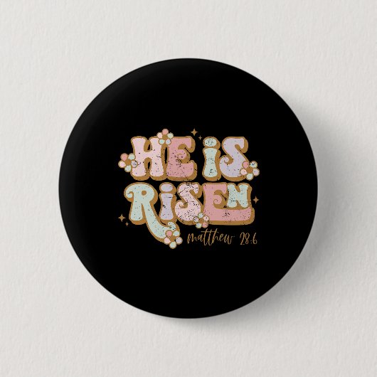 Er ist auferstanden Jesus Christlich glückliche Os Button (Vorderseite)
