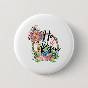 Er ist auferstanden Jesus Christlich glückliche Os Button