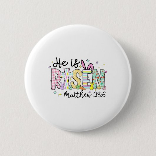 Er ist auferstanden Jesus Christlich glückliche Os Button (Vorderseite)