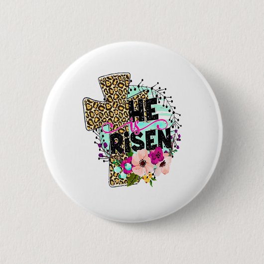 Er ist auferstanden Jesus Christlich glückliche Os Button (Vorderseite)