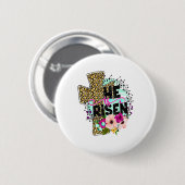 Er ist auferstanden Jesus Christlich glückliche Os Button (Vorne & Hinten)