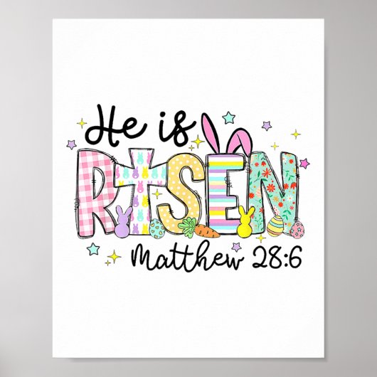 Er ist auferstanden Jesus Christlich glückliche Os Poster (Vorne)