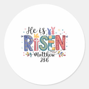 Er ist auferstanden Jesus Christlich glückliche Os Runder Aufkleber